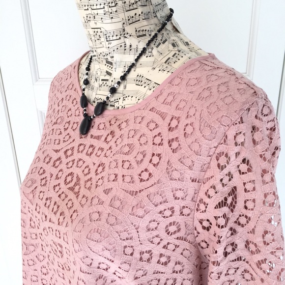 J. CREW Blush Pink Scalloped Cutout Lace Top - Picture 5 of 8